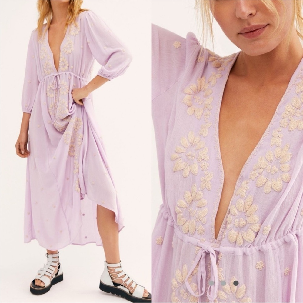 Free People Fable Embroidered Maxi Dress